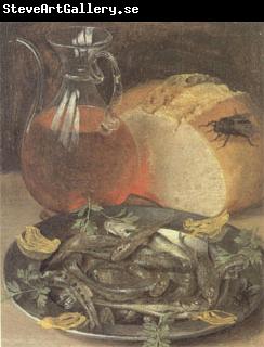 Georg Flegel Still Life with Fish and a Flask of Wine (mk05)